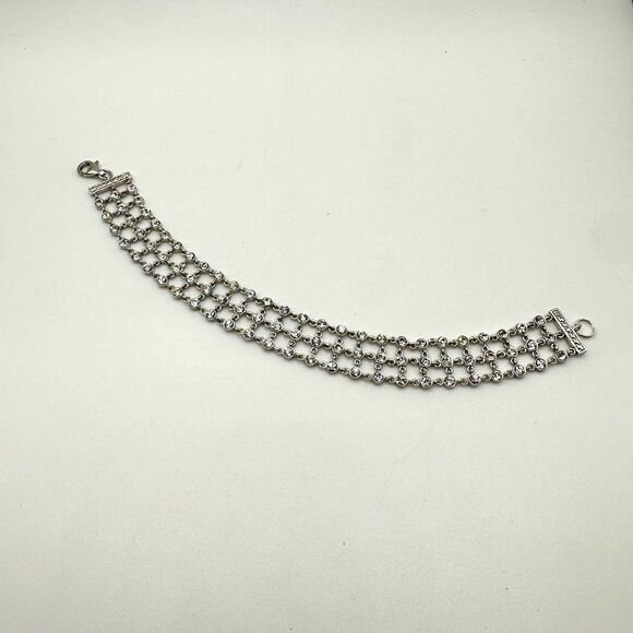 8&quot; Solid rhinestone, solid sterling silver bracelet!